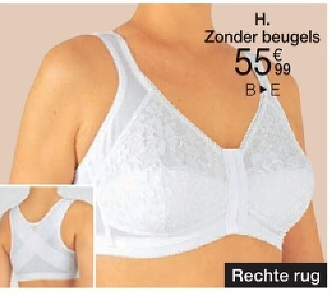 Beha zonder beugels voor een rechtere rug