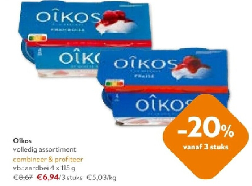 Oikos aardbei 4 x 115 g