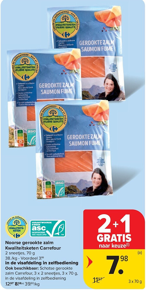 Noorse gerookte zalm Kwaliteitsketen Carrefour