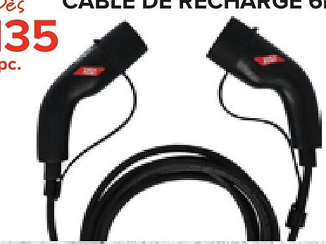 Câble de recharge 6 m pour voiture électrique — EV type 2-2, 32 A 1 ph