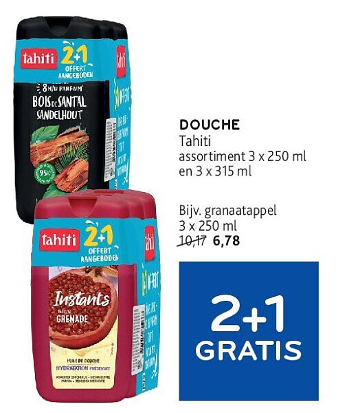DOUCHE Tahiti assortiment 3 x 250 ml en 3 x 315 ml