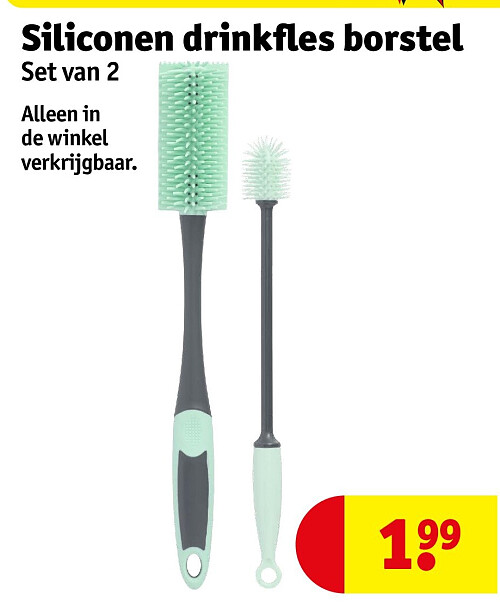 Siliconen drinkfles borstel