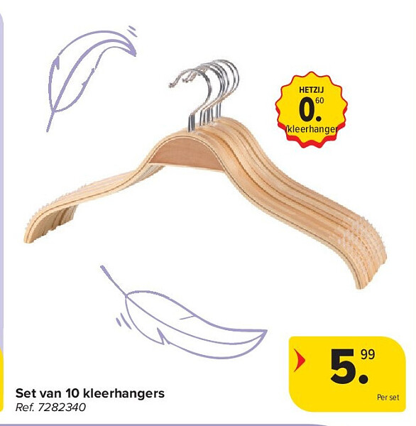 Set van 10 kleerhangers