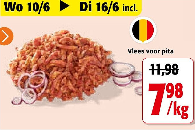 Vlees voor pita