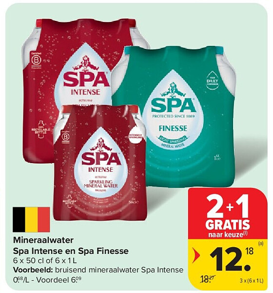 Mineraalwater Spa Intense en Spa Finesse