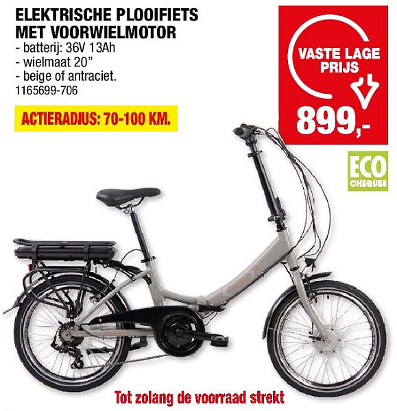 ELEKTRISCHE PLOOIFIETS MET VOORWIELMOTOR