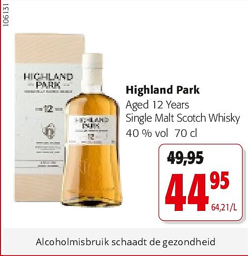 Highland Park Aged 12 Years Single Malt Scotch Whisky 40 % vol 70cl