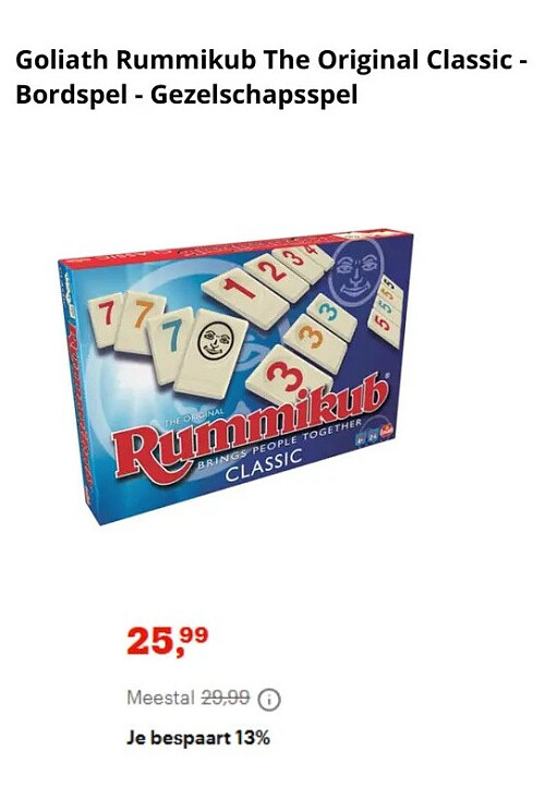 Goliath Rummikub The Original Classic - Bordspel - Gezelschapsspel