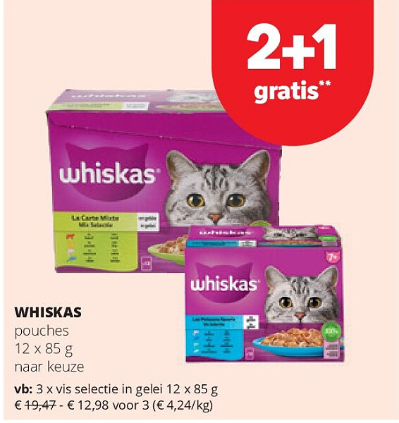 WHISKAS vis selectie in gelei 12 x 85 g