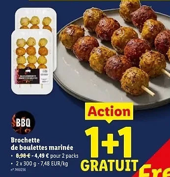 Brochette de boulettes marinée