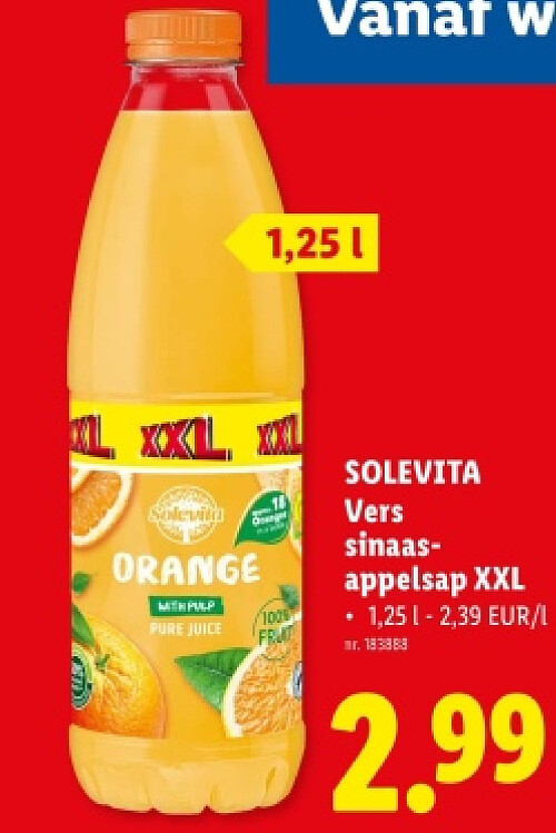 SOLEVITА Vers sinaasappelsap XXL