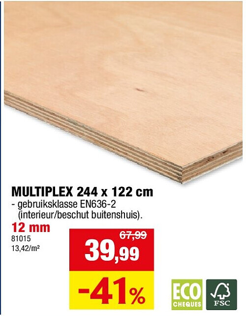 MULTIPLEX 244 x 122 cm