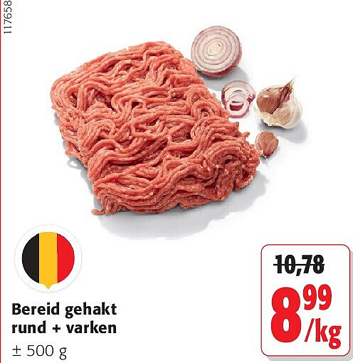 Bereid gehakt rund + varken