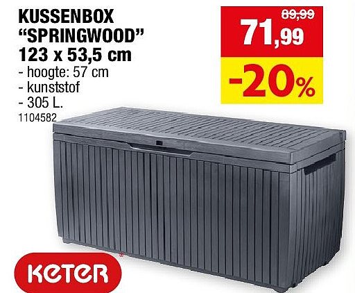 KUSSENBOX “SPRINGWOOD” 123 x 53,5 cm