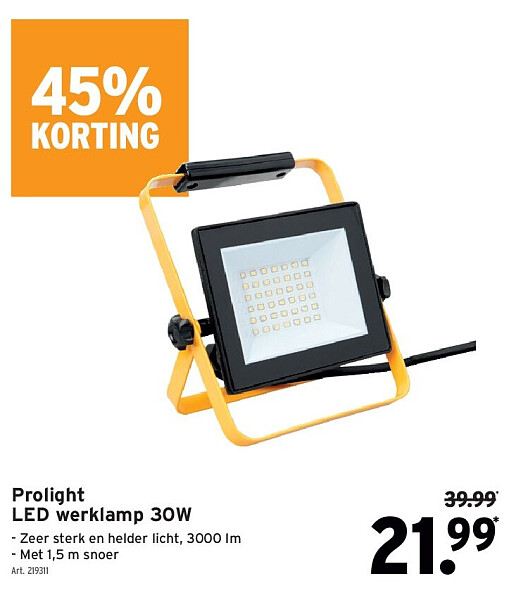 Prolight LED werklamp 30W