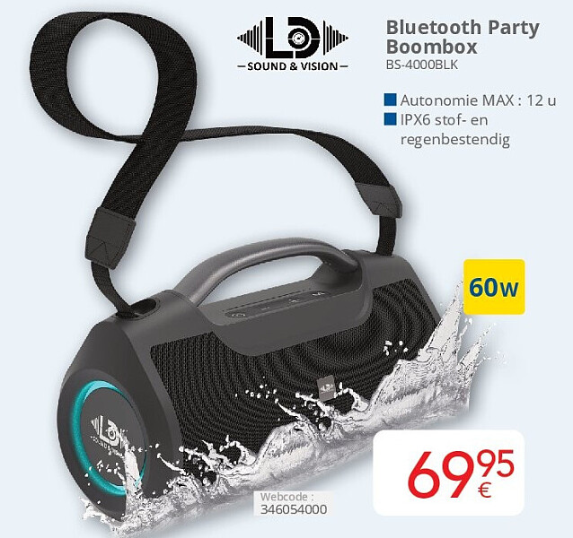 Bluetooth Party Boombox BS-4000BLK
