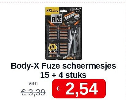 Body-X Fuze scheermesjes 15 + 4 stuks