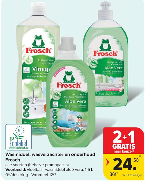 Wasmiddel, wasverzachter en onderhoud Frosch