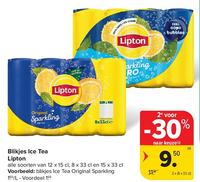 Blikjes Ice Tea Lipton