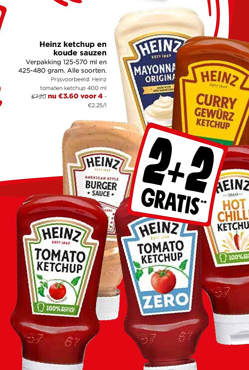 Heinz ketchup en koude sauzen Verpakking 125-570 ml en