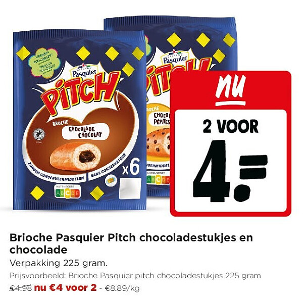 Brioche Pasquier Pitch chocoladestukjes en chocolade
