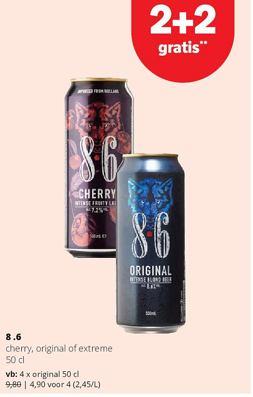 8 .6 cherry, original of extreme 50 cl