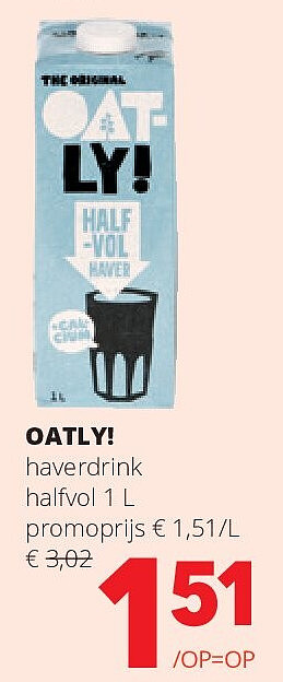 OATLY! haverdrink halfvol 1 L