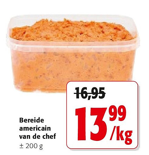 Bereide americain van de chef