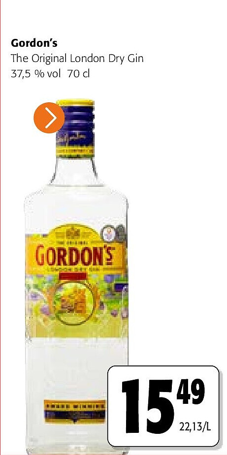 Gordon’s The Original London Dry Gin 37,5 % vol 70 cl