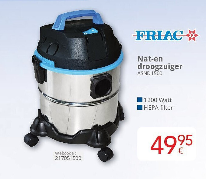 Friac Nat-en droogzuiger ASND1500