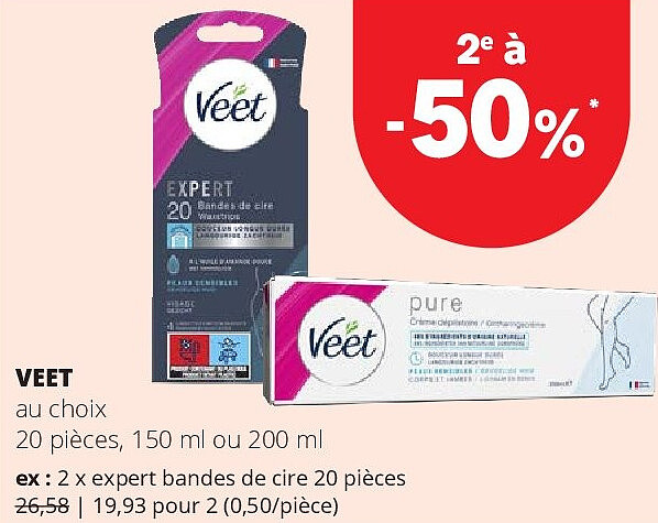 VEET au choix 20 pièces, 150 ml