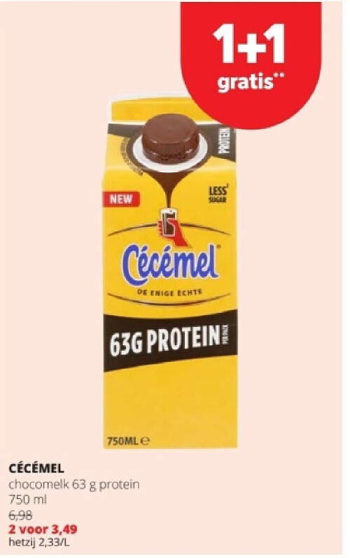 CÉCÉMEL chocomelk 63 g protein 750 ml