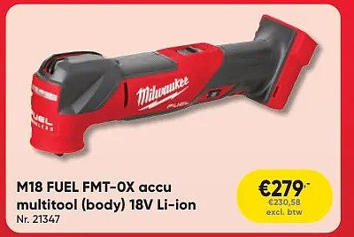 M18 FUEL FMT-OX accu multitool (body) 18V Li-ion Nr. 21347