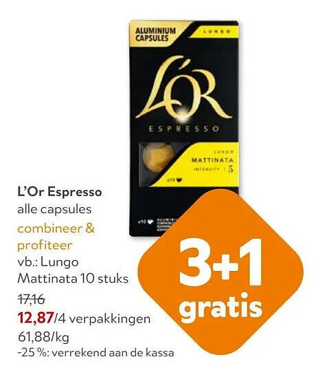 L'Or Espresso Lungo Mattinata 10 stuks