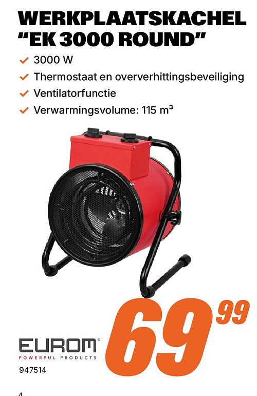 WERKPLAATSKACHEL “EK 3000 ROUND”