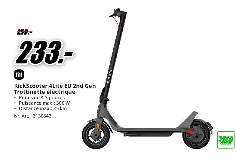 Mi KickScooter 4Lite EU 2nd Gen Trottinette électrique