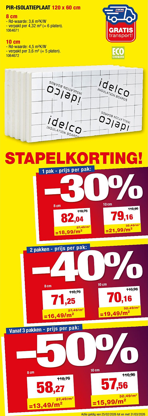 PIR-ISOLATIEPLAAT 120 x 60 cm