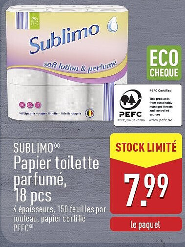 Papier toilette parfumé, 18pcs