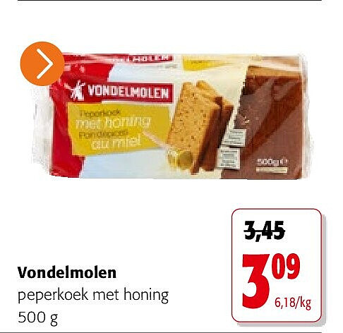 Vondelmolen peperkoek met honing 500 g