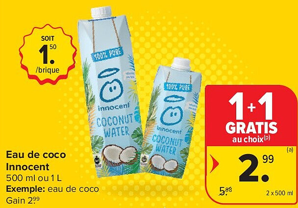 Eau de coco Innocent 2 x 500 ml