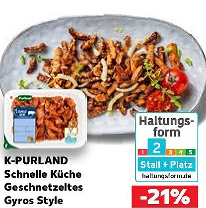 K-Purland Schnelle Küche Geschnetzeltes Gyros Style