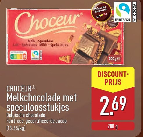 Melkchocolade met speculoosstukjes