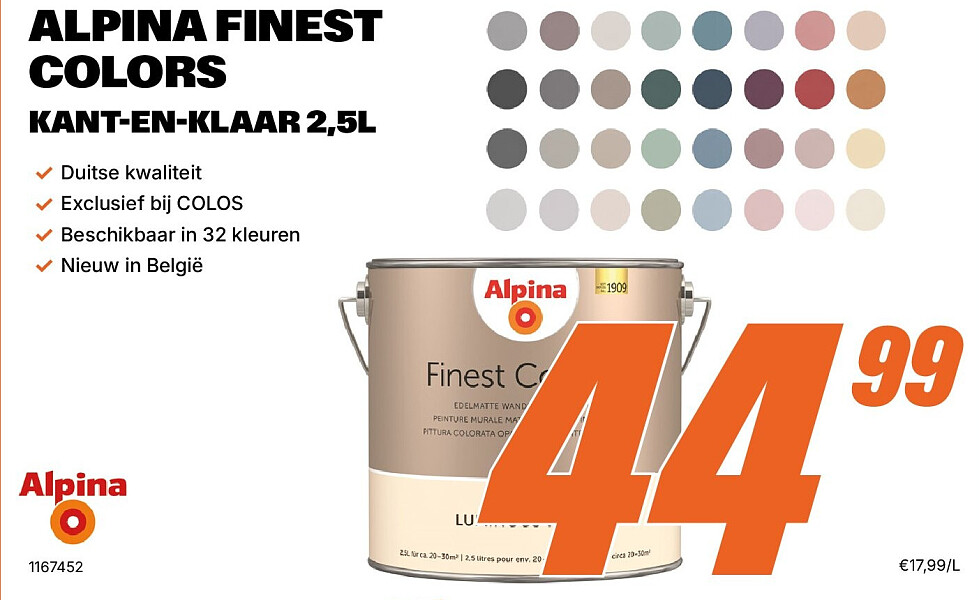 Alpina Finest Colors kant-en-klaar 2,5 L