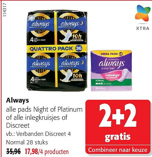 Always Verbanden Discreet 4 Normal 28 stuks