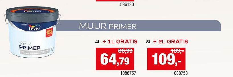 MUUR PRIMER 4L + 1L GRATIS
