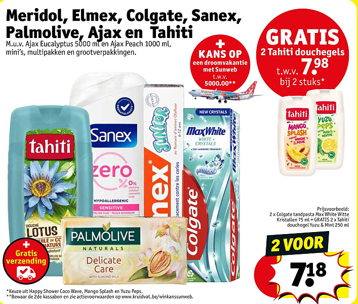 Meridol, Elmex, Colgate, Sanex, Palmolive, Ajax en Tahiti