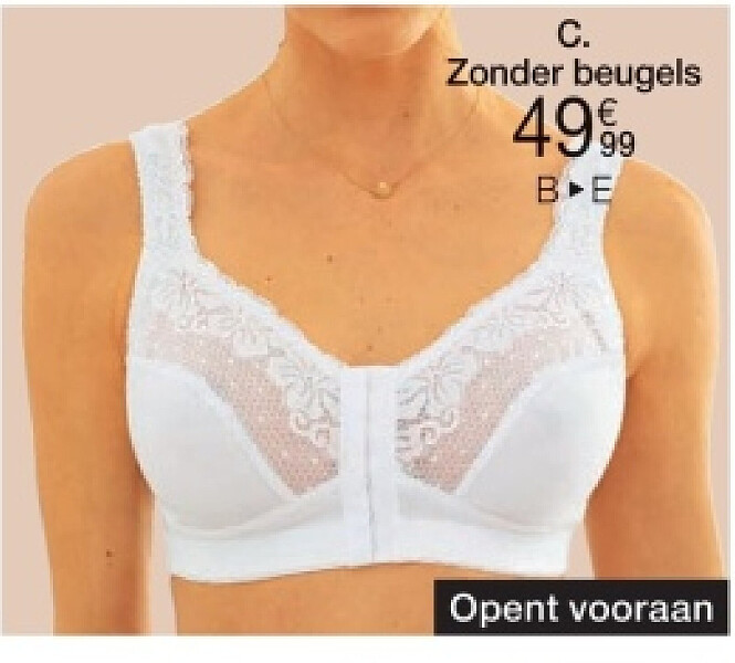 Beha zonder beugels, opent vooraan