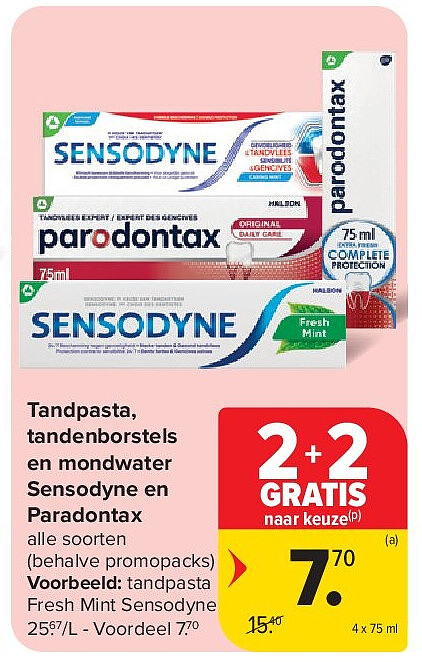 Tandpasta, tandenborstels en mondwater Sensodyne en Paradontax