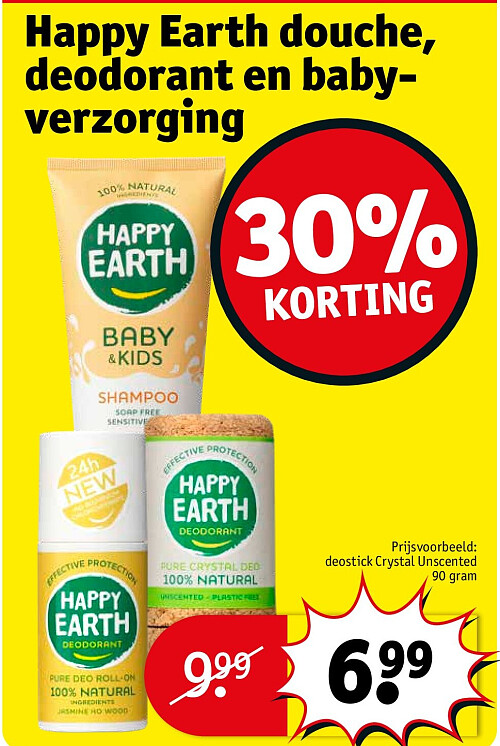 Happy Earth douche, deodorant en babyverzorging