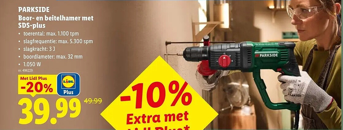 Boor- en beitelhamer met SDS-plus